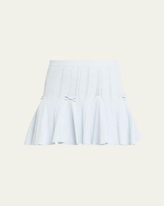 LoveShackFancy Meryl Rib Pointelle Mini Skirt