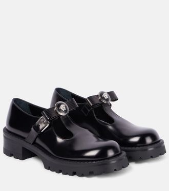 Versace Ballerine Gianni Ribbon in pelle