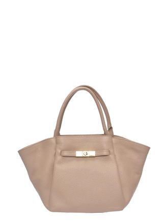 Roberta M Beige Rundleer Tas