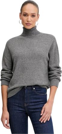 Liu Jo Coltrui met versiering - Dames - Truien - Grijs - Maat: L Viscose