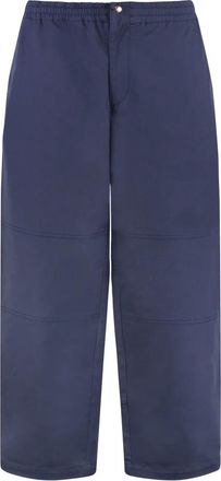 Moncler Broeken, Heren, Blauw, M, Katoen, Gabardine Broeken