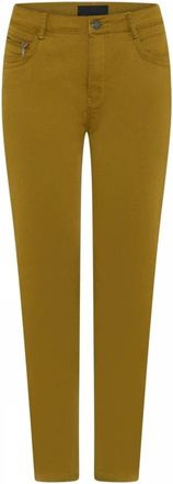 C.Ro Suzanne Broek met Rits Detail - Dames - Skinny broeken - Geel - XL - Katoen - Broeken
