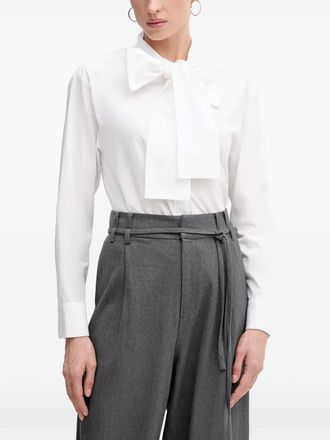 Pedro del Hierro bow-detail shirt - White
