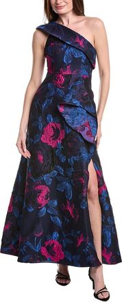 Adrianna Papell One Shoulder Jacquard Gown