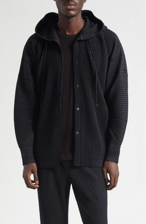 Homme Pliss&eacute; Issey Miyake Monthly Colors February Pleated Hooded Jacket in Black at Nordstrom, Size 2