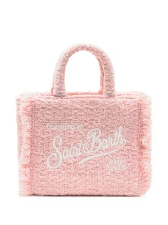 MC2 Saint Barth mini Vanity tweed-fringed tote bag - women - Polyester/Wool - One Size - Pink
