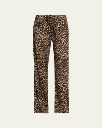 Nili Lotan Adriel Leopard Lounge Pants