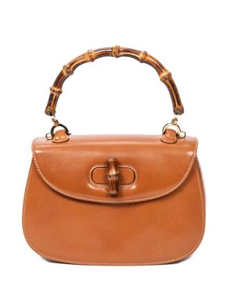 Gucci 1990s bamboo-handle leather bag - women - Calf Leather - One Size - Brown