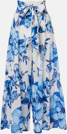 Farm Rio Pantaloni a gamba larga in cotone con stampa floreale