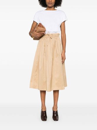 Fabiana Filippi Womens Short-sleeved Dress In Cotton And Poplin - White - Size EU 44 (Womens)