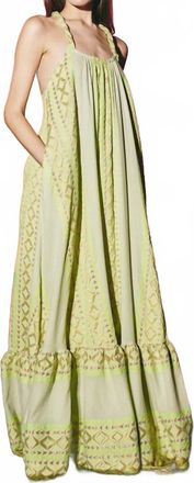 Lace Spaghetti Strap Maxi Dress In Pistachio