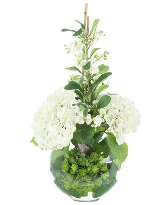 Creative Displays Inc. Handmade Faux Hydrangea & Philodendron In Glass Vase