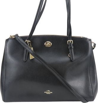 Coach Black Leather Tote Bag (Pre-Owned)