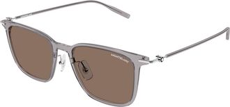 Montblanc MB0354S Asian Fit 009 Mens Sunglasses Grey Size 52