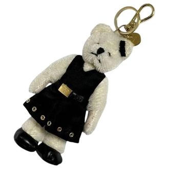 Prada Pre-owned Accessories, unisex, Beige, Size: ONE SIZE Pre-owned Cotton Key-holder
