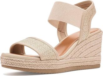 Mia Berniece Womens Wedge Shoes Natural : 9.5 M, Faux Leather