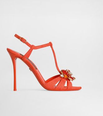 Dolce & Gabbana Brocade Sandals With Embroidery - Woman Sandals And Wedges Multicolor 36.5