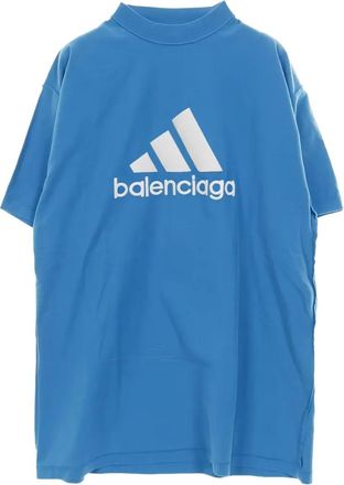Balenciaga 2020s logo-embroidery T-shirt - Blue