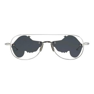 Thom Browne Accessoires, Dames, Grijs, ONE Size, Titanium Hector Aviator Zonnebril