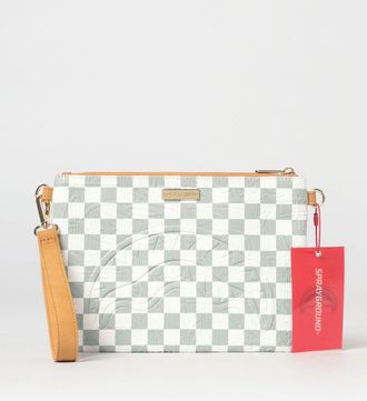 Sprayground Pouch The Private Jet Shark Club in cotone spalmato saffiano a scacchi