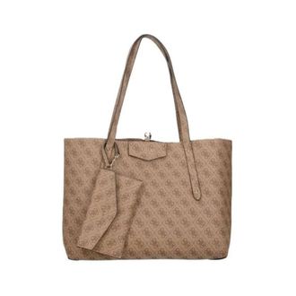 Guess Tote Bags, female, Brown, Size: ONE SIZE Eco Brenton 4G Logo Tote