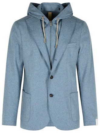 Eleventy Light Blue Wool Blend Blazer