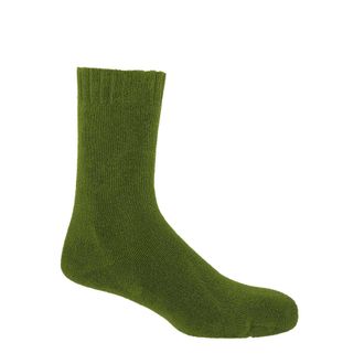Peper Harow Ribbed Cuff Mens Bed Socks - Green