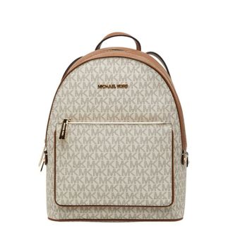 Michael Kors Brown White Pvc Leather Backpack (Pre-Owned)