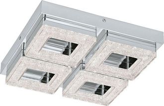 Eglo Eglo - Fradelo - Integrated led Square Flush Ceiling Light Chrome, Crystal