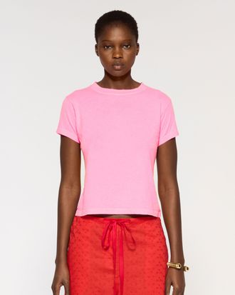 Serena Bute Cotton Short Sleeve T-Shirt - Shocking Pink
