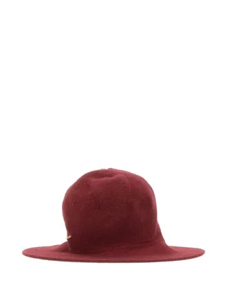 Borsalino round-crown wide-brim hat - unisex - Alpaca Wool/Viscose/Nylon/Cashmere - One Size - Red