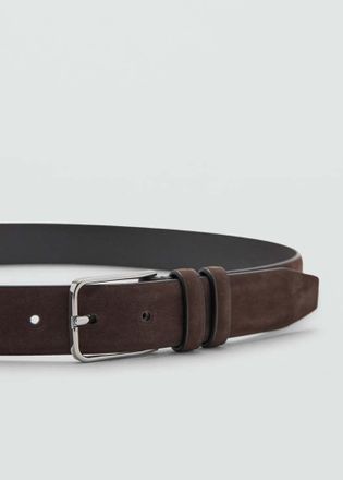 Mango Cintura pelle nappa cioccolato - Uomo - 100 - MANGO MAN