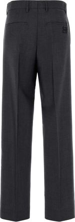 Miu Miu Womens Mohair Blend Trousers Gray Virgin Wool