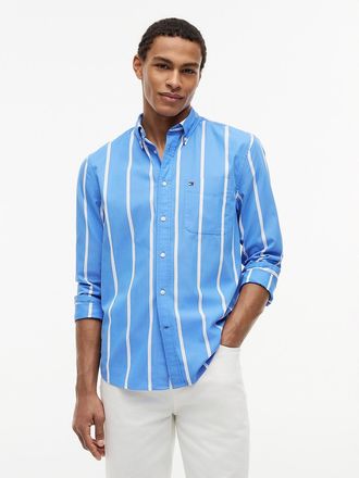 Tommy Hilfiger Mens Regular Fit Striped Shirt - Blue - XXL