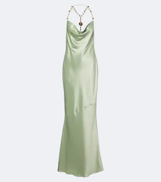 Retrof&ecirc;te Odalis beaded draped maxi dress