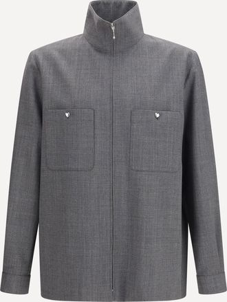 Valentino Giacca Camicia in lana moulin&eacute; Man 50