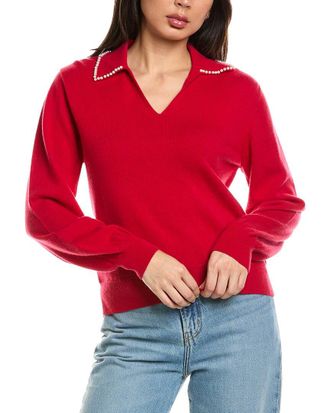 Brodie Pearl Collar Wool & Cashmere-Blend Polo Sweater
