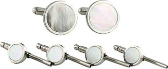 David Donahue Mother-of-Pearl Cuff Link & Stud Set in Silver M.o.p Stud Set at Nordstrom