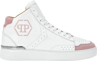 Philipp Plein Mid-Top Sneakers Hexagon - unisex - Sneakers - Wit - 35 EU - Leer - Schoenen