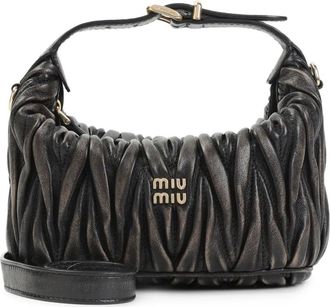 Miu Miu Borsa mini matelass&eacute; in pelle - Marrone