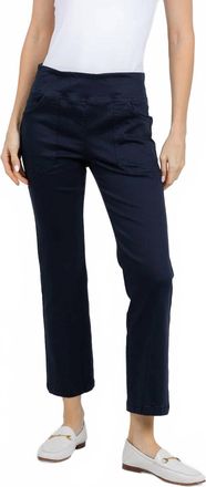 Elliott Lauren Modern Twill Pull-On Pants With Pocket In Navy