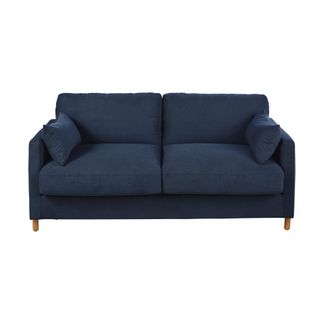 Maisons du monde Sof&aacute; cama 3/4 plazas, azul noche, colch&oacute;n de 10 cm