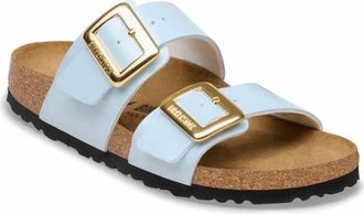 Birkenstock Womens Sydney Luxe Buckle Sandals In Patent Baby Blue