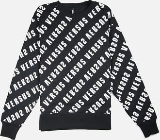 Versus Mens Versace Versus Multi Versus Stamp Sweatshirt Black - Size: 40