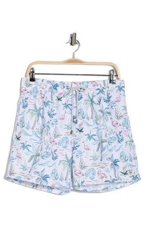 Vintage Summer Swimwear Endless Print Volley Swim Trunks in White at Nordstrom Rack, Size Xx-Large