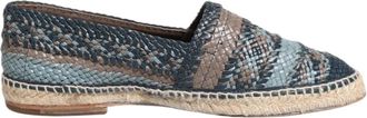 Dolce & Gabbana Blauw Grijs Geweven Leren Espadrilles Schoenen - Heren - Espadrilles - Veelkleurig - 42 EU - Leer - Schoenen