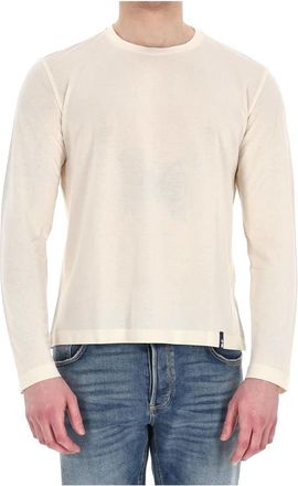 Drumohr Long Sleeve T-Shirt - Heren - Longsleeves - Beige - S - Katoen - Tops