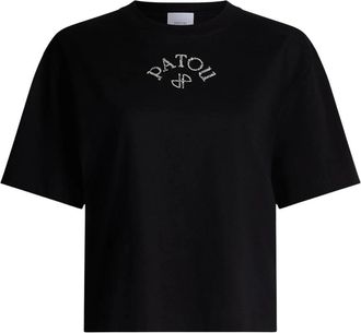 Patou Katoenen polo T-shirt - Dames - T-shirts - Zwart - M - Katoen - Tops
