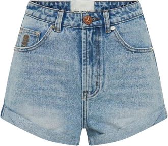 One Teaspoon Bandits High Waist Denim Shorts - Dames - Denim shorts - Blauw - W24 - Denim - Korte Broeken