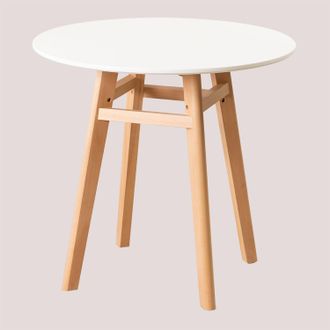 Sklum Sklum - Mesa De Comedor Redonda En Mdf Y Madera De Haya Scand Nordic